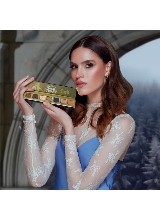 Mini Eyeshadow Palette - Limited-Edition Disney’S Beauty And The Beast Makeup Eyeshadow Palette With Matte, Metallic, And Shimmer Finishes, Includes Dual-Ended Brush And Built-In Mirror