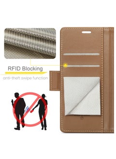 CaseMe Flip Wallet Case For Samsung Galaxy Z Fold 5 [RFID Blocking] PU Leather Wallet Flip Folio Case with Card Holder Kickstand Shockproof Phone Cover (Brown)  - Image 4