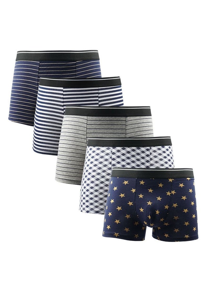 5PCS Men Breathable Underwear Brief Boxers Sets
