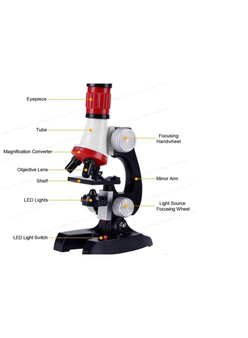 فنبلاست لعبة مجهر علمي تعليمي للأطفال - مجهر مناسب للمبتدئين مع تكبير وشرائح قابلة للتعديل - لعبة تعليمية للأطفال من سن 5 سنوات فما فوق - مجموعة مختبر علمي ممتعة للأولاد والبنات (عبوة من قطعة واحدة) - Image 3