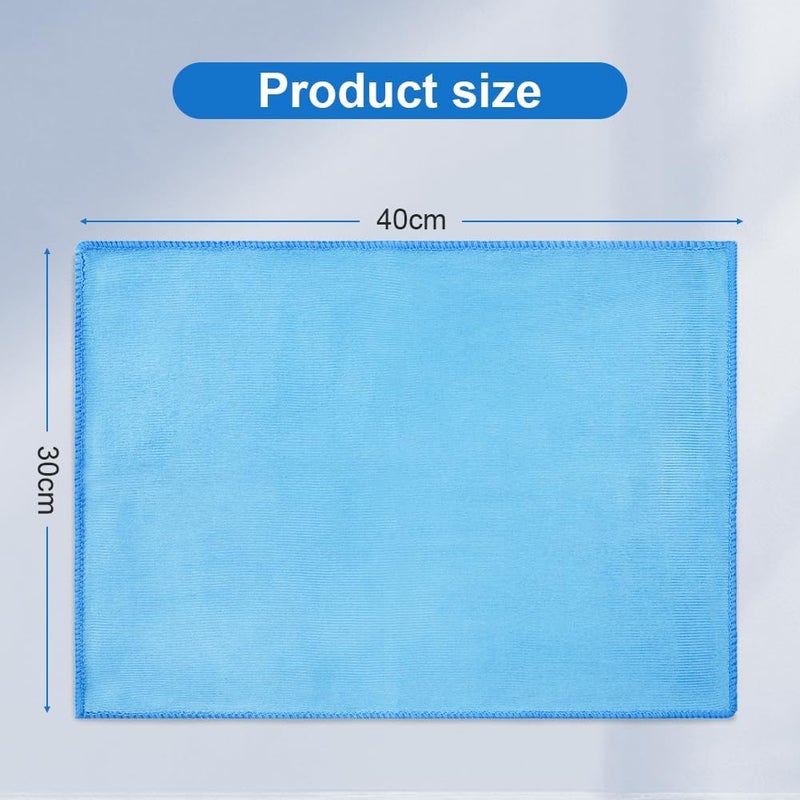 HOTUT Microfibre Glass Polishing Cloths - 8 Pack, Streak-Free Cleaning Cloths for Home and Car, 30 x 40 cm, Blue - Image 2