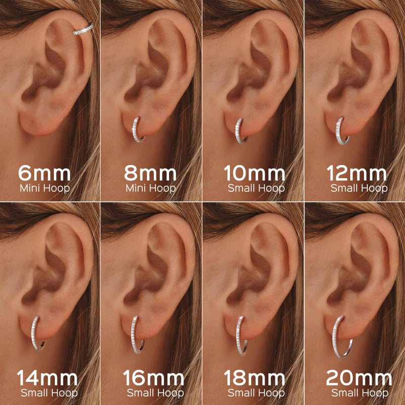 ChicSilver Cubic Zirconia Mini Huggie Earrings for Women Hypoallergenic Gold Plated Sterling Silver Hoop Earrings Cuff Earrings for Mother 12MM - Image 5