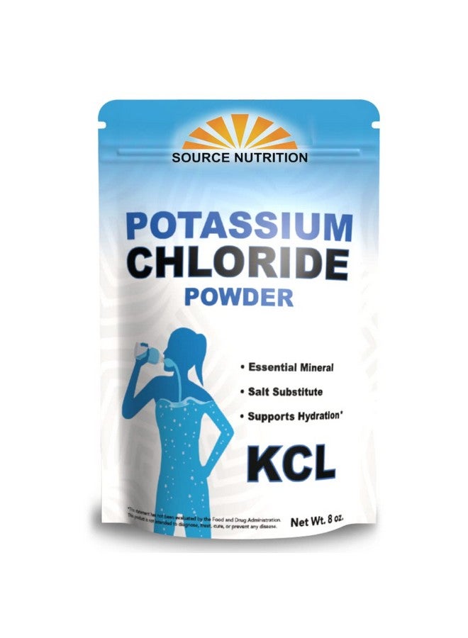TradeKing Source Nutrition Potassium Chloride Powder - Supports Hydration and Fluid Levels, Table Salt Substitute, Excellent Source of Potassium - KCL Supplement (8 oz.) - Image 1