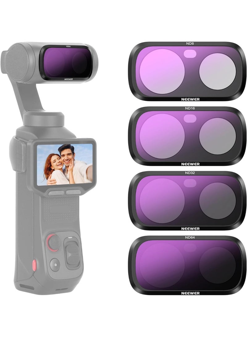 نيوير ND Filter Set Compatible with Insta360 Luna Ultra Only, ND8 + ND16 + ND32 + ND64 HD Neutral Density Gimbal Action Camera Lens Filter Photography Accessories Kit, FL-L01 - Image 1