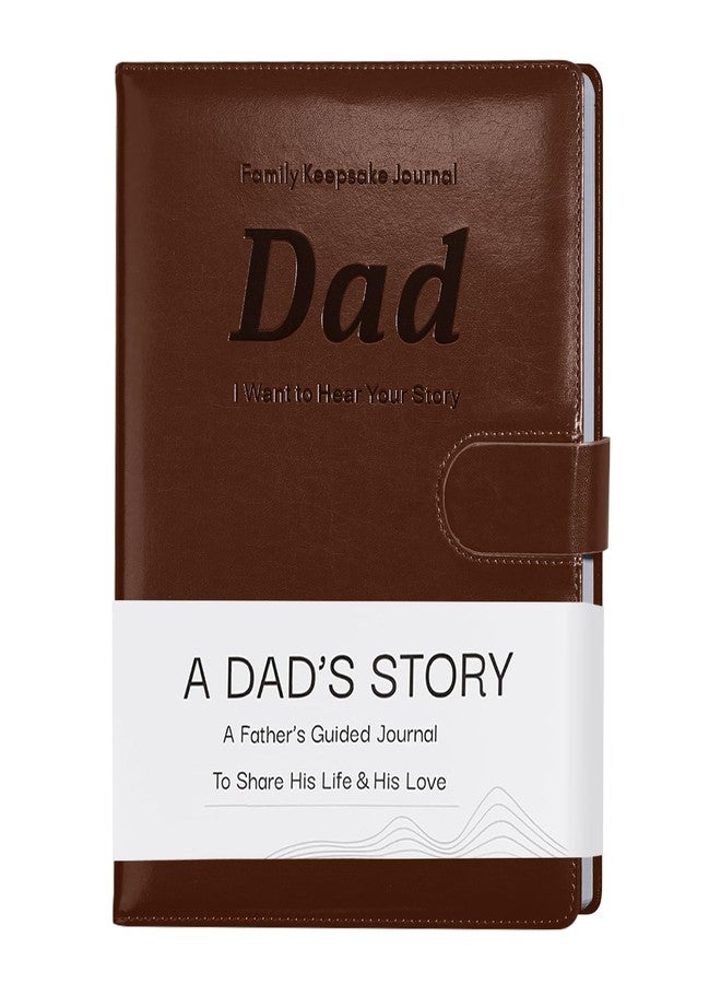 Artmag Dad's Life Story Journal with 250+ Prompt Questions, Family Keepsake Book Leather Cover for Dad to Share His Memories for Birthday Father's Day Christmas (Brown) - Image 1