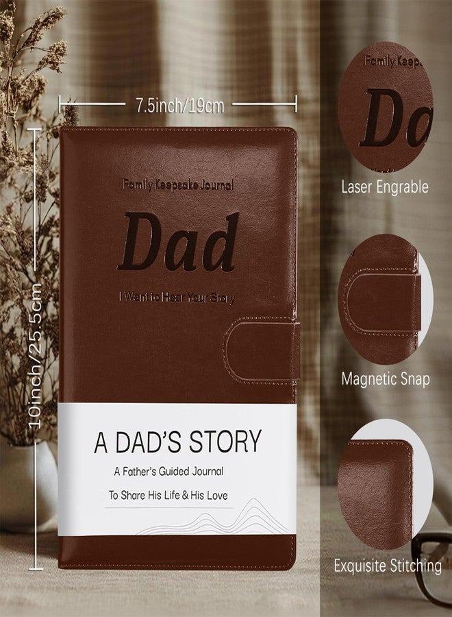 Artmag Dad's Life Story Journal with 250+ Prompt Questions, Family Keepsake Book Leather Cover for Dad to Share His Memories for Birthday Father's Day Christmas (Brown) - Image 2