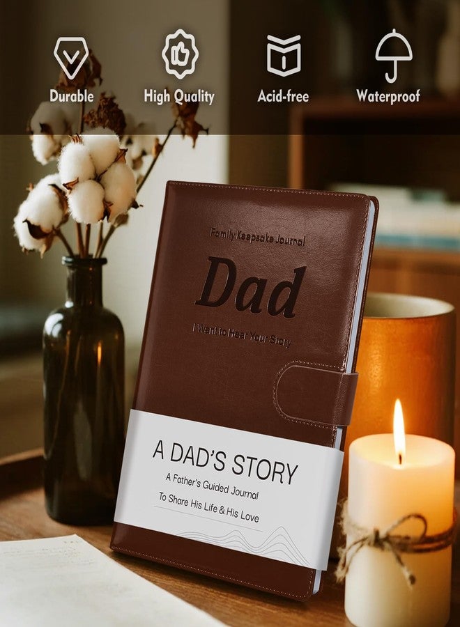 Artmag Dad's Life Story Journal with 250+ Prompt Questions, Family Keepsake Book Leather Cover for Dad to Share His Memories for Birthday Father's Day Christmas (Brown) - Image 4