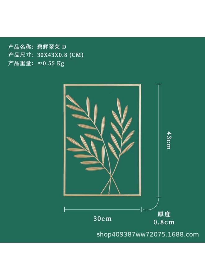 Bluejw Factory Direct Iron Leaf TV Sofa Background Wall Porch Room Wall Pendant Modern Living Room Decoration - Image 1