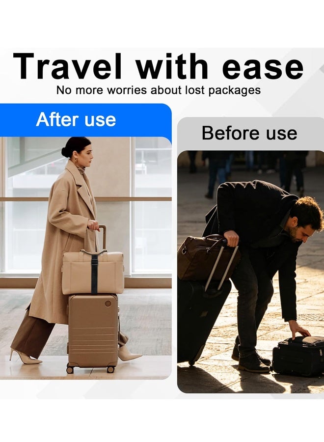 2PCS Black Adjustable Elastic Luggage Connector Straps For Attaching Extra Bags To Suitcase - Image 5