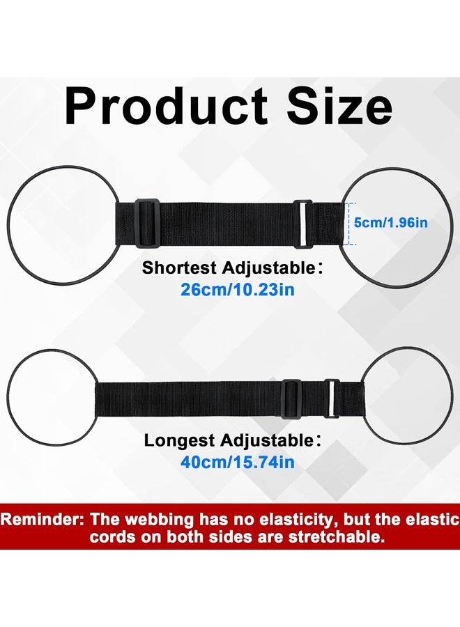 2PCS Black Adjustable Elastic Luggage Connector Straps For Attaching Extra Bags To Suitcase - Image 2