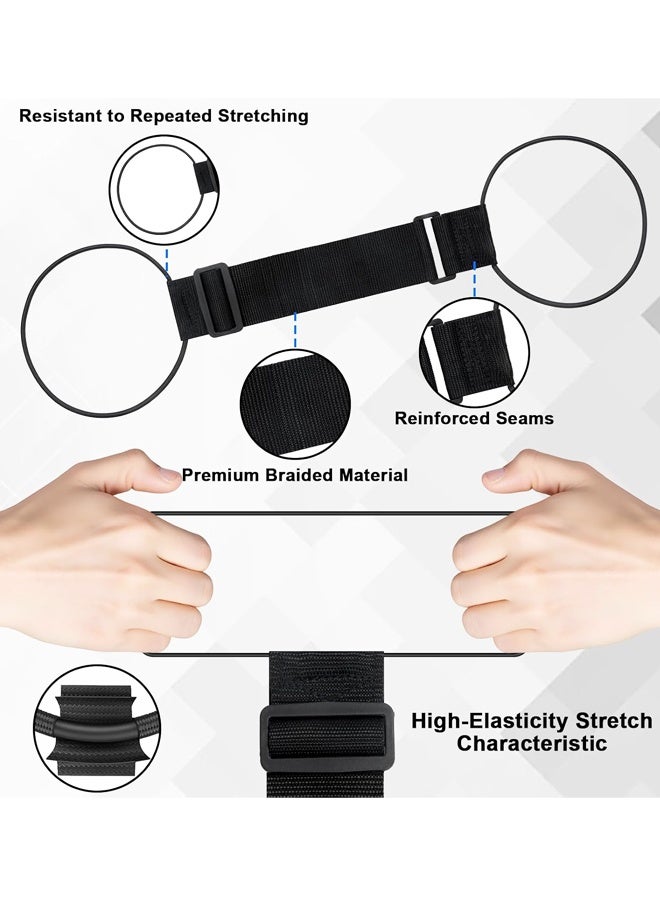 2PCS Black Adjustable Elastic Luggage Connector Straps For Attaching Extra Bags To Suitcase - Image 3