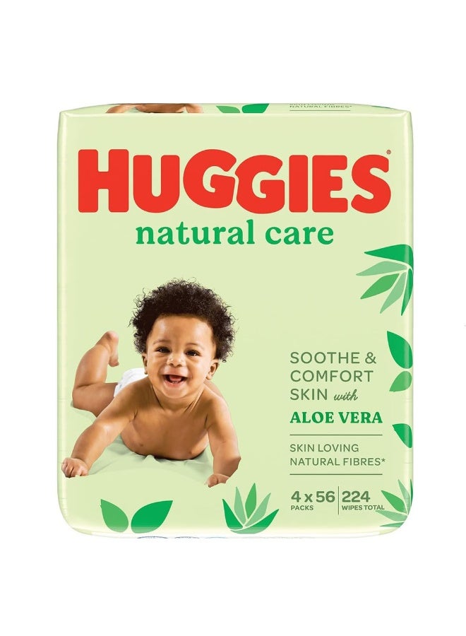 HUGGIES Natural Cleansing Baby Wet Wipes With Aloe Vera, Promo Pack of 224’s