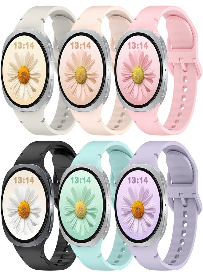 BandRain 6 Pack Sport Bands Compatible with Samsung Galaxy Watch 8 Band 40mm 44mm/Galaxy Watch 8 Classic 46mm, Waterproof Soft Silicone Strap Wristband for Galaxy Watch 8/8 Classic 2025 Women Men (6 - Image 1