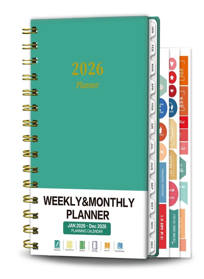 Ymumuda Academic Planner 2026,Weekly and Monthly Calendar Planner (Jan. 2026-Dec. 2026),8.5"×6.4",Hardcover Teacher School Supplies,Premium Thick Paper,Planners for School/Work Office, Lake Blue - Image 1