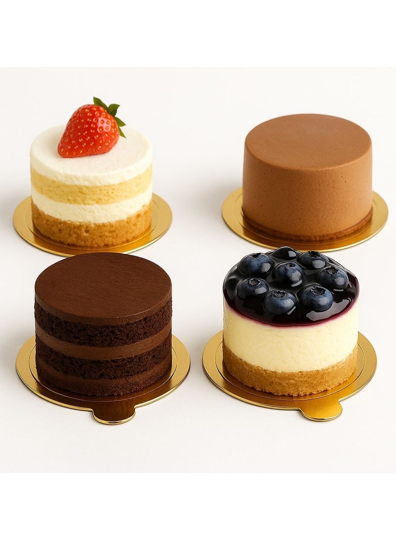 WIN PACK Gold Round Cake Board – 9×9 cm | Luxury Single Cake Display Base  - Image 3