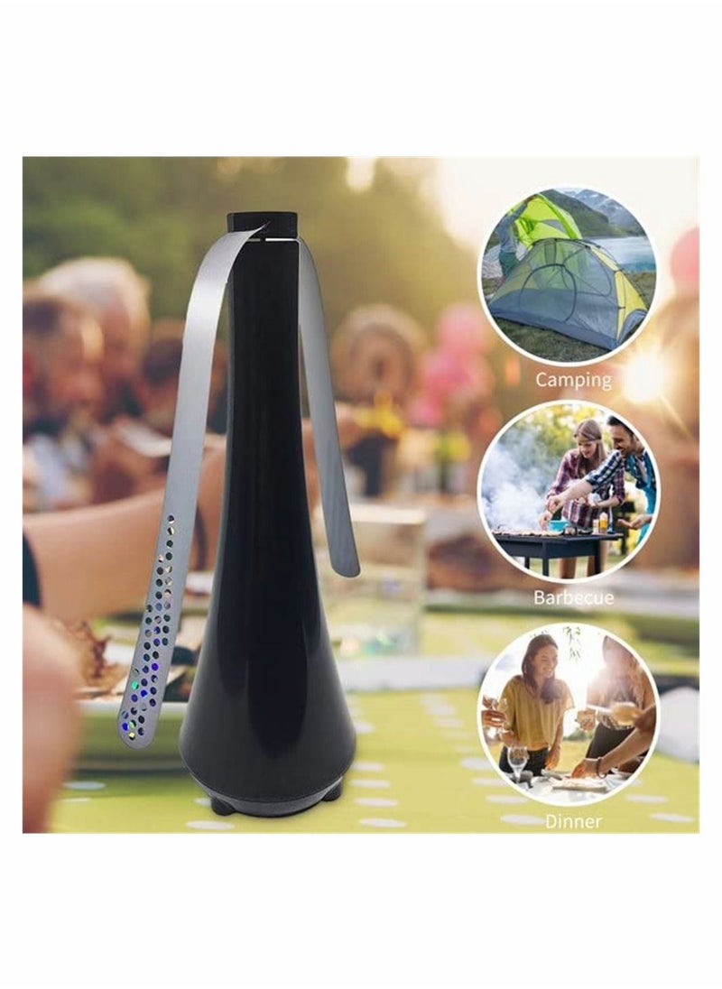 SYOSI Fly Fan, Fly Fans for Outdoor Table, Fly Fan for Tables, Fly Fan Repellent Indoor Outdoor, Portable Fly Fans Spinner for Restaurant, Party, Home (Black)  - Image 3