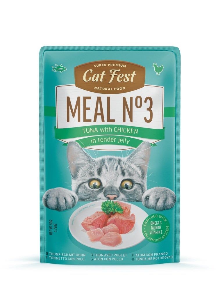 Cat Fest Meal No 3 Cat Food in Jelly-Tuna With Chicken 50g