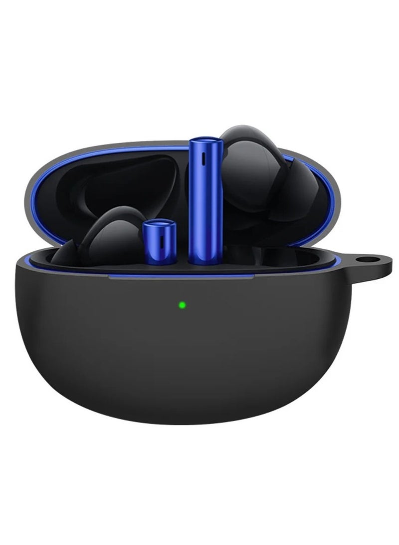 Earphone Protective Case Suitable For Realme Buds Air 3 Cover Shockproof Shell Washable Silicone Housing Anti Dust Sleeve Frame (Black) 