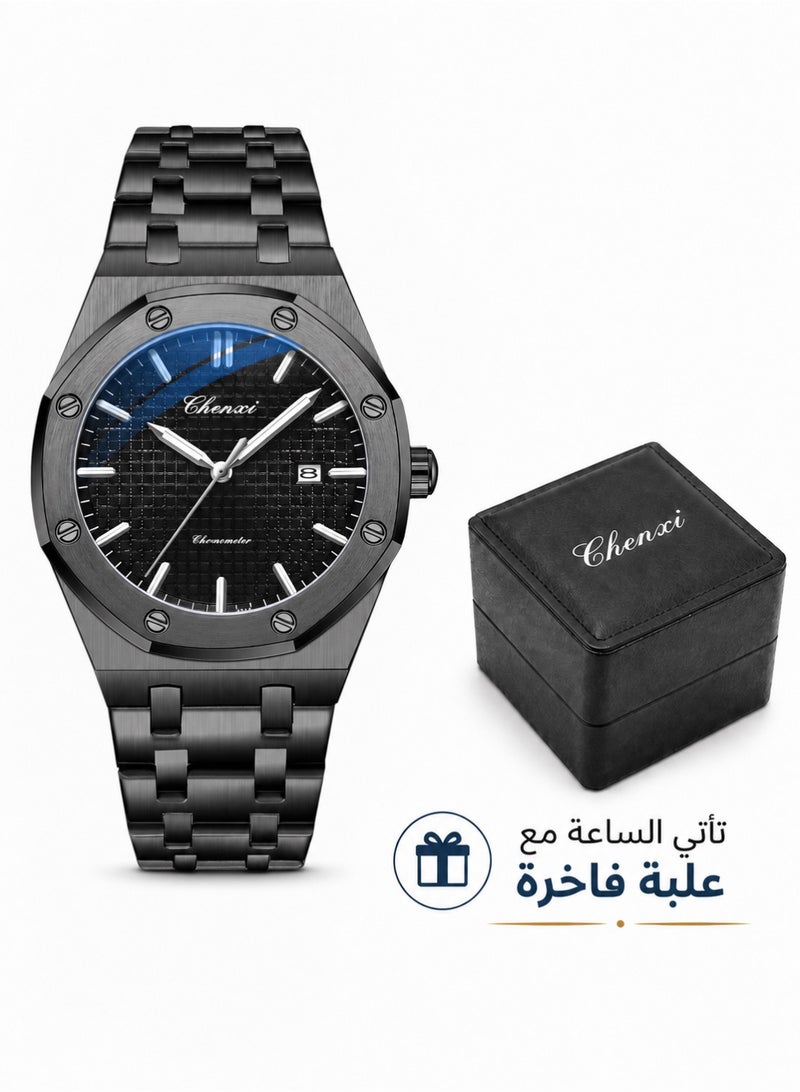 Chenxi Men’s Quartz Wrist Watch with Luxury Modern Design, Water Resistant, Scratch-Resistant Glass, Full Stainless Steel with Elegant Box - Image 1
