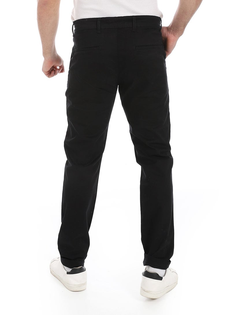 Andora Slim-Fit Gabardine Trousers_Black - Image 3