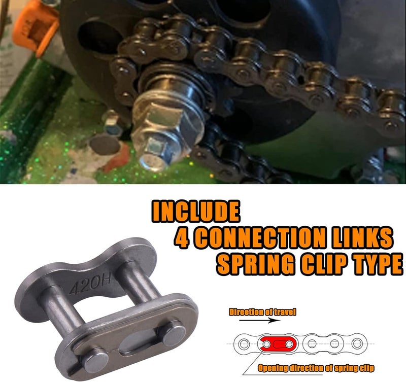 MRELC 420H Motorcycle Chain+ Chain Breaker,112-Link Heavy Duty Drive Chain - Image 5