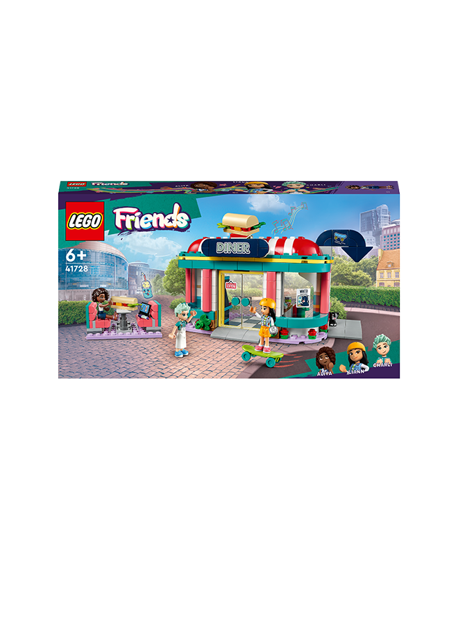 LEGO® Friends 41728 Heartlake Downtown Restaurant building set for kids ages 6+; Available with Leanne, Alya and Charlie mini-dolls; A gift for children who love playing restaurants with friends (346 pieces) - Image 2