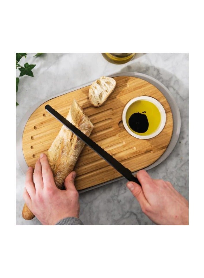 بيرجوف لوح تقطيع من الخيرزان علي الوجهين مع صينية - Image 2