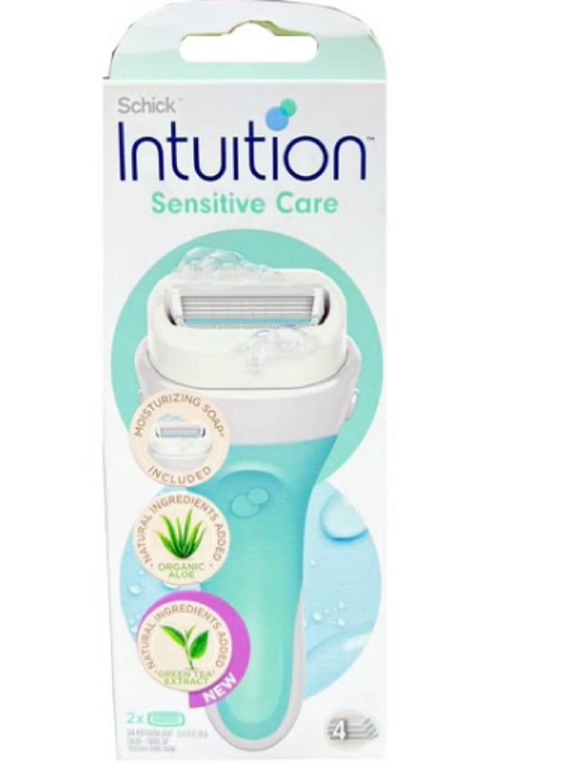 Intuition Schick Intuition Sensitive Women's Razor with 2 Moisturizing Razor Blade Refills with Natural Aloe Vera - Image 1