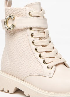 Celeste Girls Monogram Detail Ankle Boots with Zip Closure  - Image 5