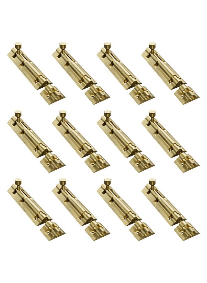 Atlantic Atlantic Flower Aluminium Tower Bolt 4 inch,Tower Bolt for Main Door and Bathroom, Door Latch for Bedroom, Tower Bolt for Home,Offices, Doors,Windows, Antique. Finish, (Pack of 12 Pcs)  - Image 1