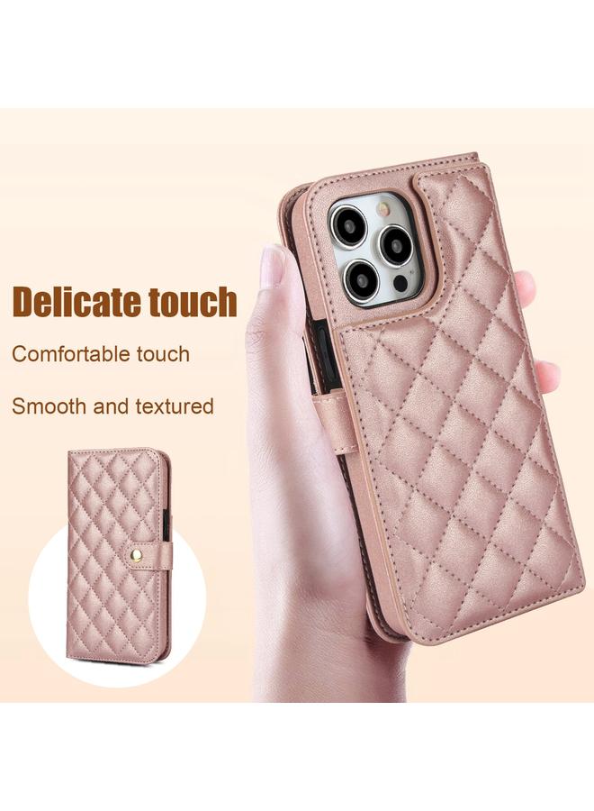 S-TOP Case For iPhone 14 Pro Max Crossbody Multifunction Rhombic Leather Phone Case - Image 3