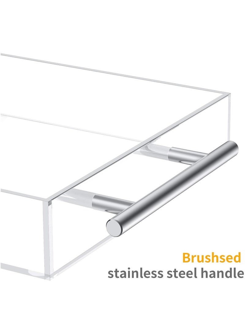 TPGP Clear Serving Tray 12"x16" - Acrylic Decorative Tray with Handles - Image 4