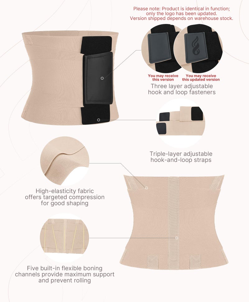 FeelinGirl Women Corset Waist Trainer Belt Tummy Control Waist Cincher Trimmer Waist Workout Body Shaper Skin M - Image 2