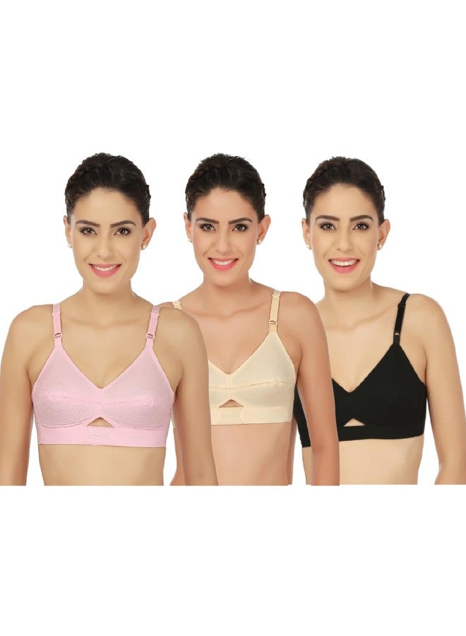 Rupa Women's Cotton Non Padded Wire Free Everyday Bra Multicolored - Image 1