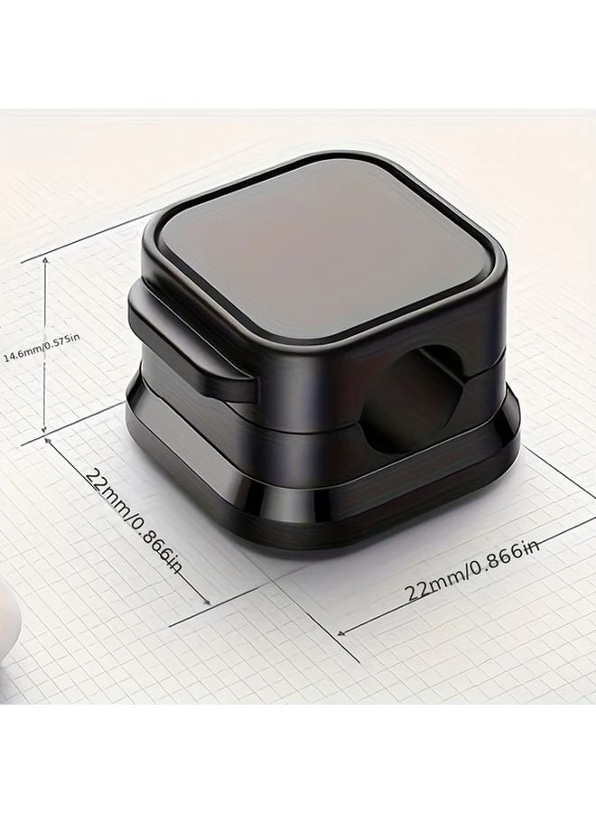 6 قطع منظم مشبك الكابلات الأسود، لاصق قوي، إدارة الكابلات من البولي فينيل كلوريد دون حفر - Image 4