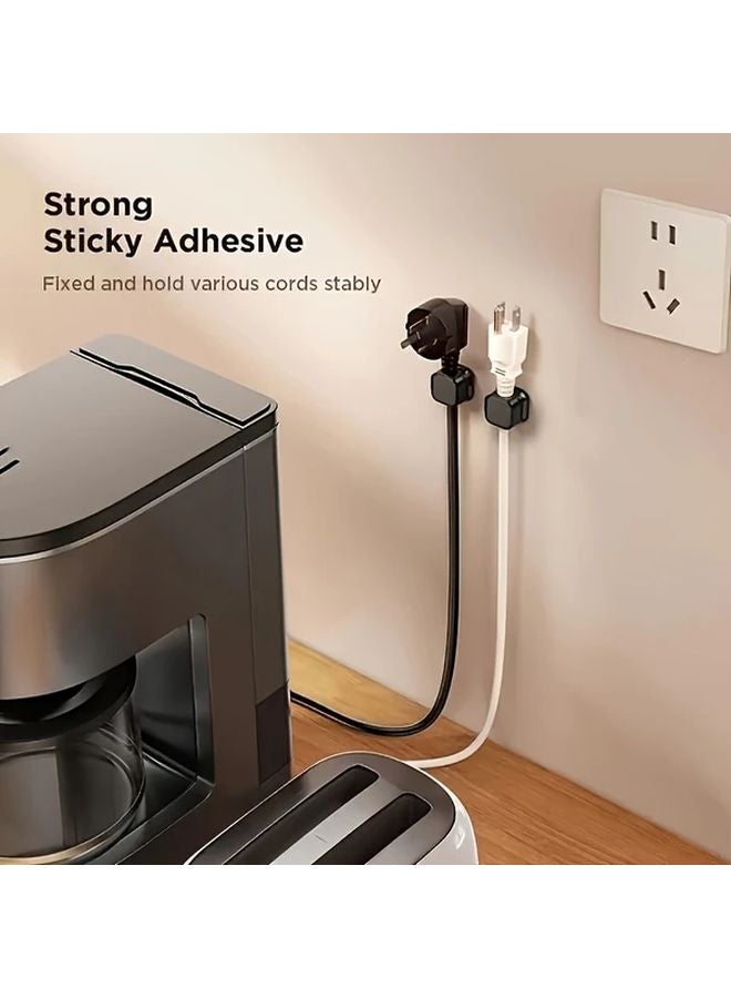 6 قطع منظم مشبك الكابلات الأسود، لاصق قوي، إدارة الكابلات من البولي فينيل كلوريد دون حفر - Image 5