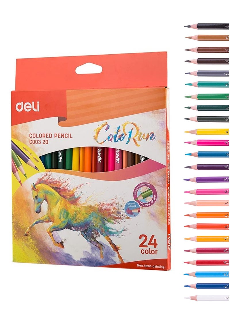 Deli 24 قطعة من أقلام التلوين متعددة الألوان - Image 1