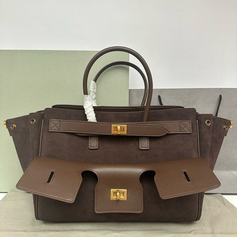 [Higher Version] B'S New Lock Wing Bag Small Retro High-End Motorcycle Bag Cowhide Handbag Trendy - Image 3