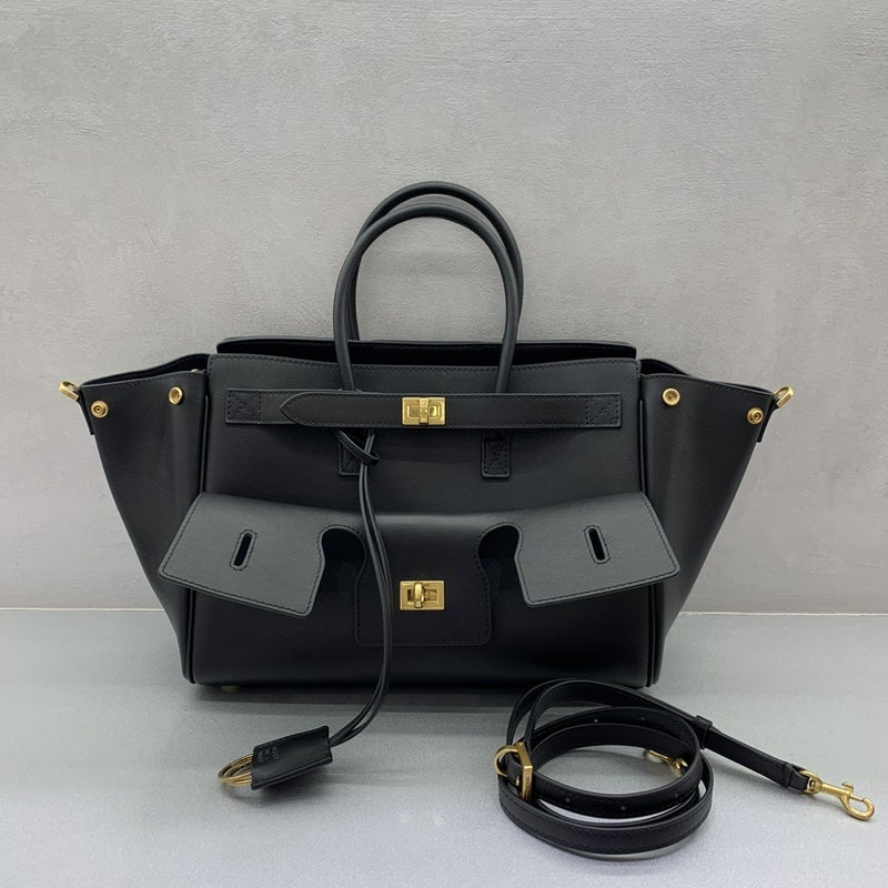 [Higher Version] B'S New Lock Wing Bag Small Retro High-End Motorcycle Bag Cowhide Handbag Trendy - Image 5