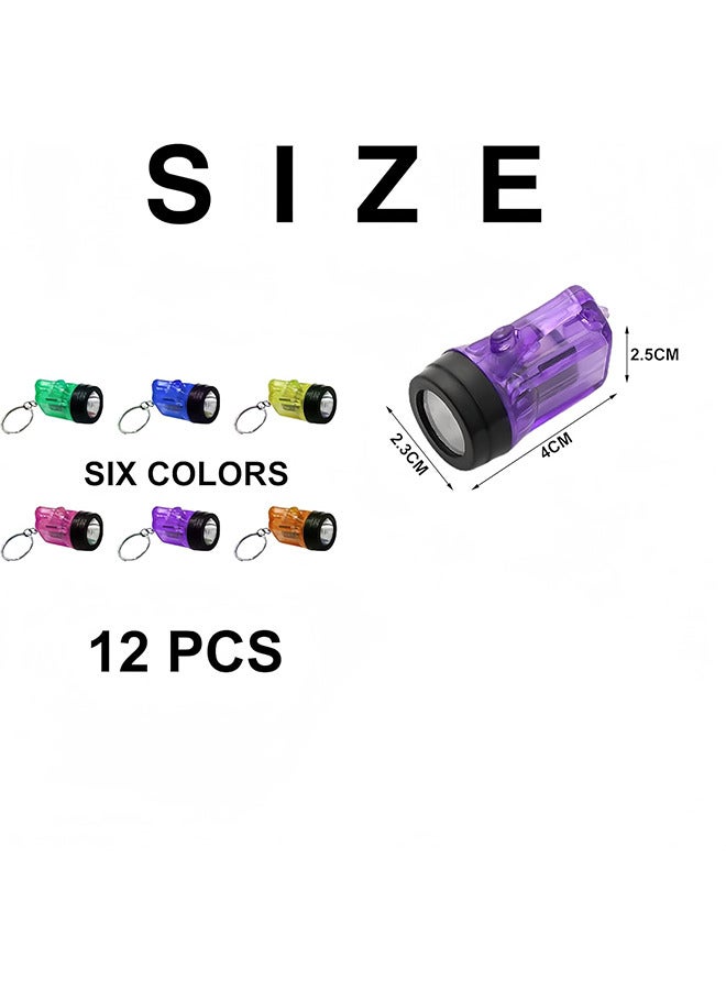 12 قطعة من مصباح يدوي صغير محمول على شكل ميدالية – ألعاب مضيئة، هدايا مصابيح يدوية مناسبة للطوارئ الليلية في الهواء الطلق - Image 4