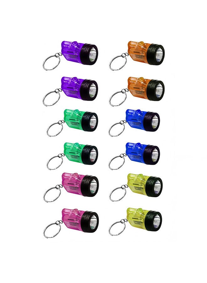 12 قطعة من مصباح يدوي صغير محمول على شكل ميدالية – ألعاب مضيئة، هدايا مصابيح يدوية مناسبة للطوارئ الليلية في الهواء الطلق - Image 1