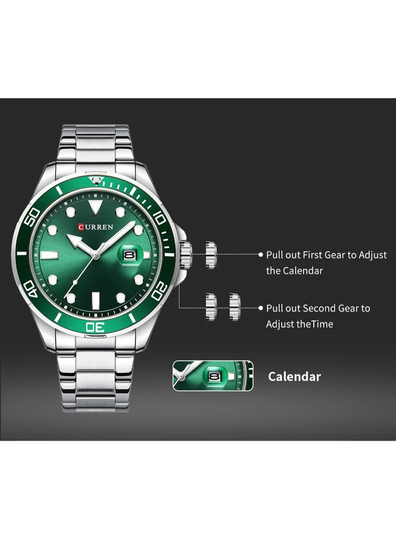 CURREN Men's Quartz Classic Wrist Watch - 47mm - Gold/Silver - Image 4