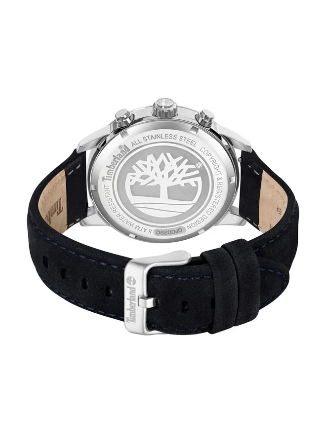 Timberland Men's Parkman 44 mm Men's Multifunction Watch Navy  Dial  & Brown Leather Strap