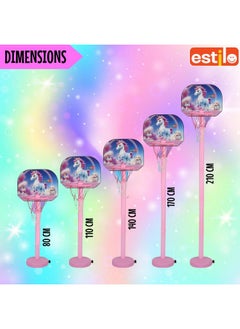 Estilo Estilo Basketball for Kids 2 in1 Set with Adjustable Stand | 5 Level Adjustable Height with Stand and Ball | Portable Multi Activity Sports Basketball Game for 2+Year Kids (Unicorn)  - Image 3