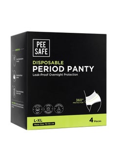 PEESAFE Pee Safe Disposable Period Panties For Women Leak Proof | L-Xl | Pack Of 4 | 360° Protection | Overnight Comfort | Rash & Toxin Free | No Leakage | Seamless Fit | Period Panty For Heavy Flow White  - Image 1