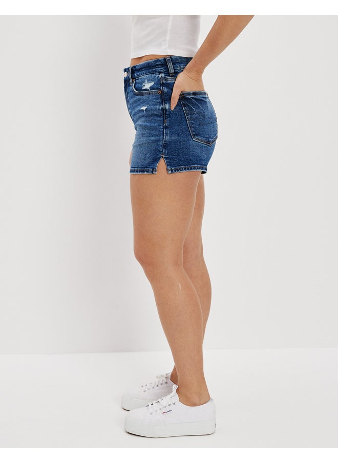 American Eagle - AE Stretch Curvy Denim Mom Shorts - Image 1