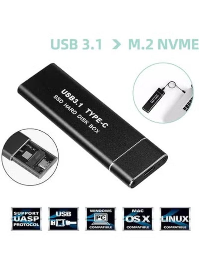 حافظة تخزين M.2 NVMe من الألومنيوم – منفذ USB 3.1 الجيل الثاني إلى Type-C – وسيط تخزين خارجي سريع يدعم UASP ومتوافق مع المقاسات 2230 و2242 و2260 - Image 4