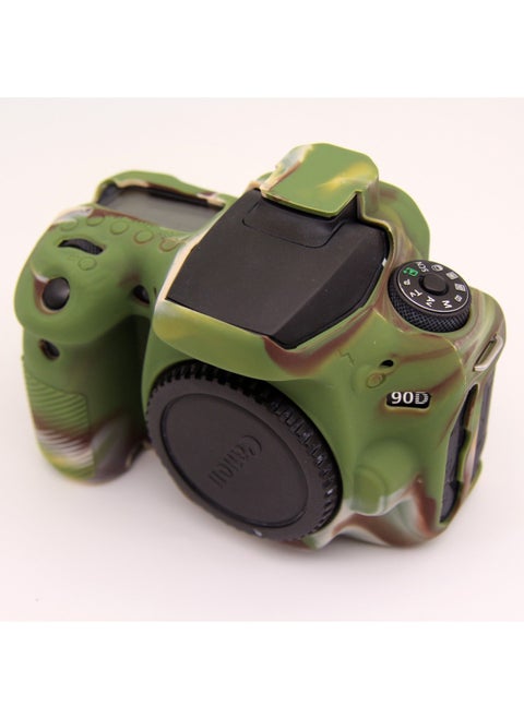 Suitable For Canon Eos 90D Slr Camera Slr Camera Silicone Case 90D Silicone Case Camera Protective Case-Color:Camouflage