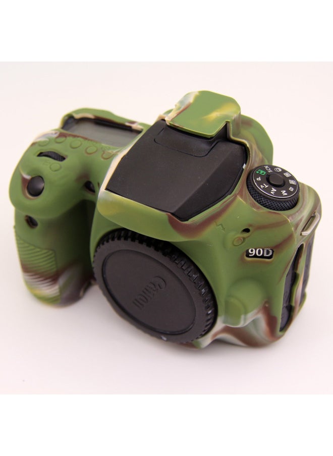 Generic Suitable For Canon Eos 90D Slr Camera Slr Camera Silicone Case 90D Silicone Case Camera Protective Case-Color:Camouflage  - Image 1
