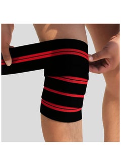 MD Knee Support Wraps for Weightlifting, Fitness & Gym Workouts 2Pcs, Red  - Image 2
